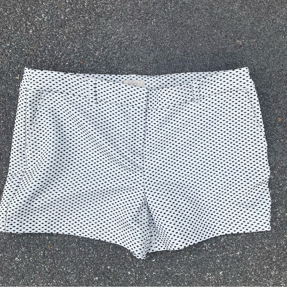 LOFT Black and White Bermudas Classic Tailored Shorts‎